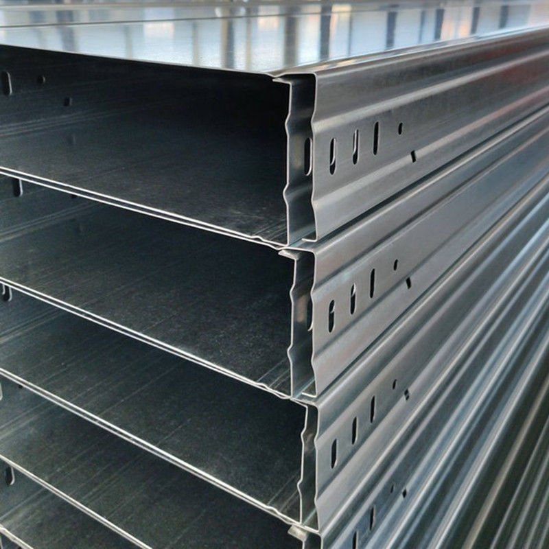 Rectangular Heavy Duty Cable Tray Hot Dip Galvanized Silver Color